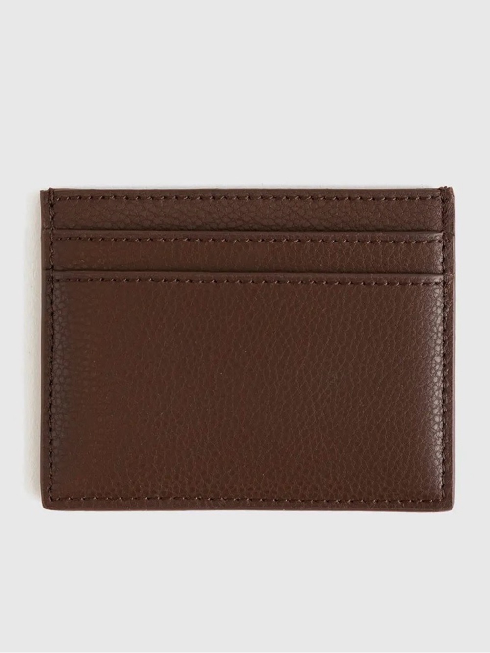 New! Quince Italian Leather Slim Card Case in Dark Brown Pebbled Leather